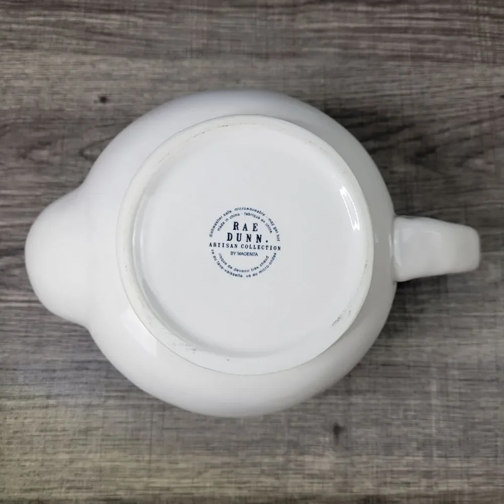 Rae Dunn Artisan‎ Collection Farmhouse White Ceramic Steep Teapot